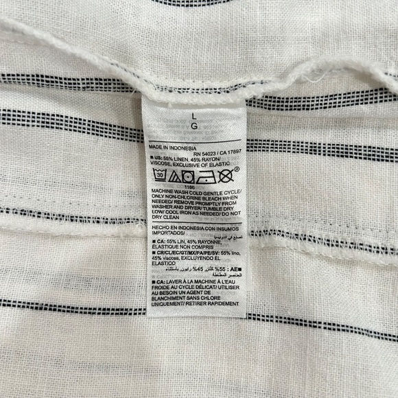 Old Navy Square-Neck Linen-Blend Mini Dress - Neutral Stripe - Large - Breezy! - Picture 7 of 8